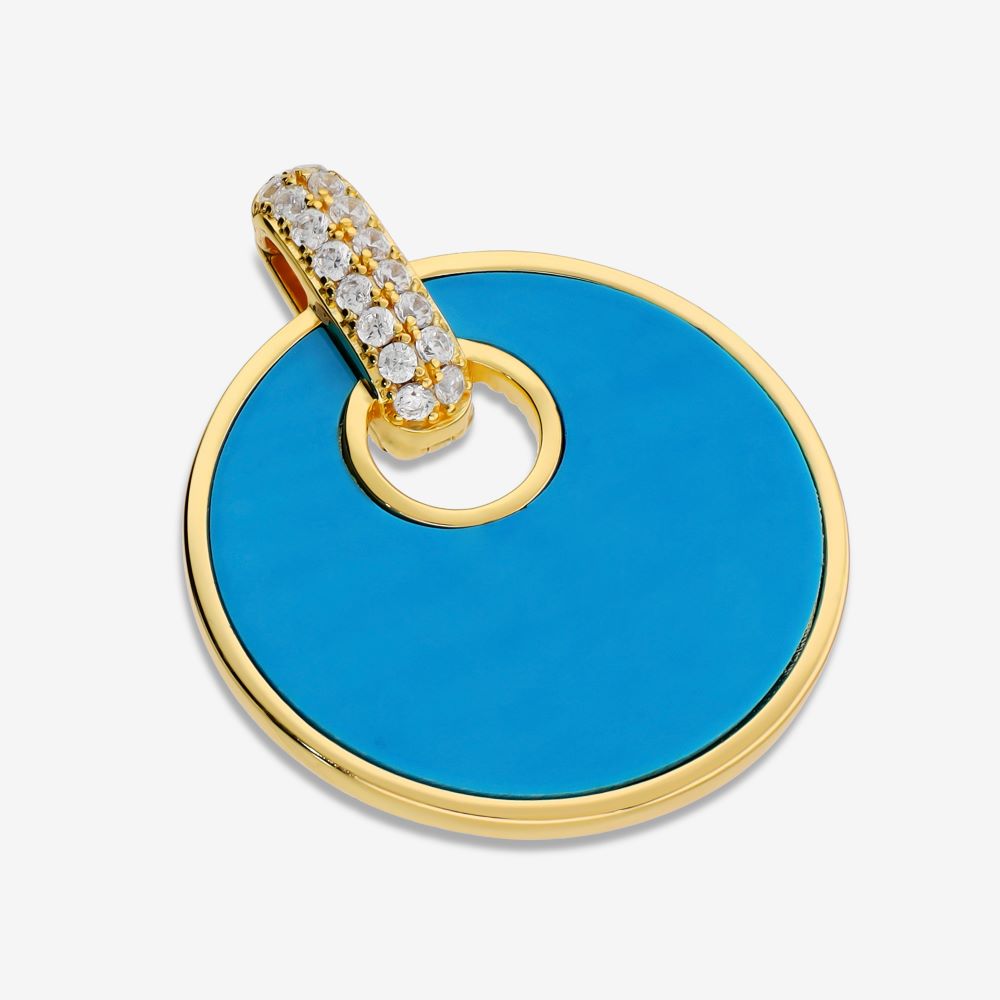 Italian Couture Inspired Gemstone Pendant/Enhancer with Pave'