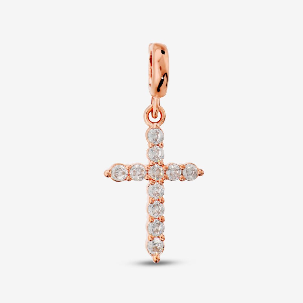 Italian Classic Stone Cross Pendant With Enhancer