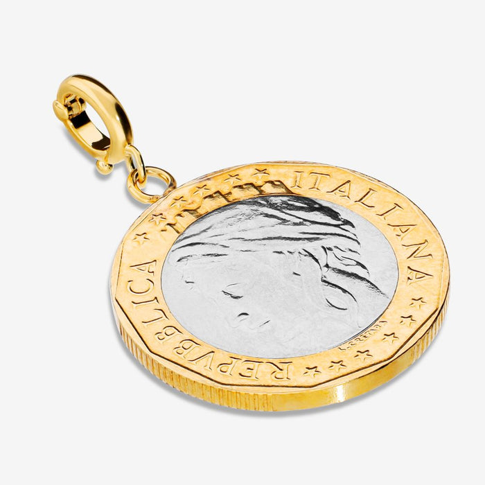 Italian Authentic 1000 Lire Coin Pendant/Enhancer