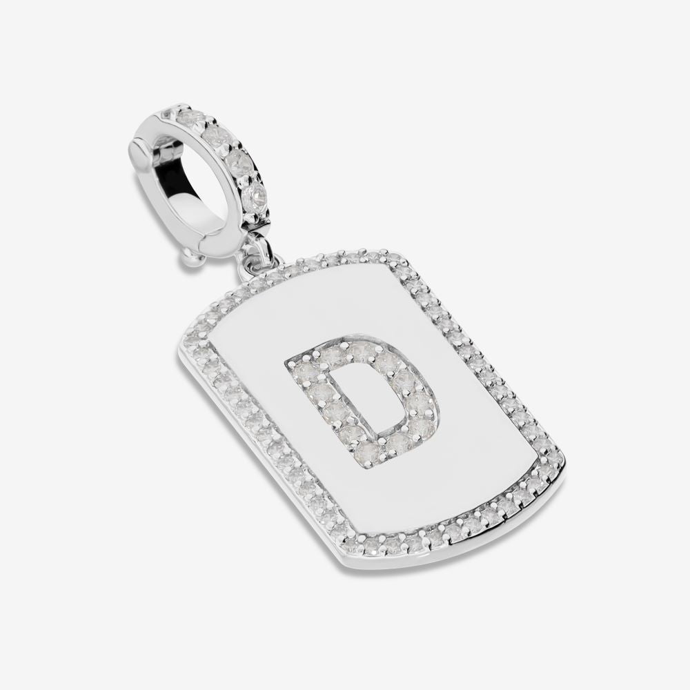 Italian Look of Diamonds Tag Style Initial Enhancer, White
