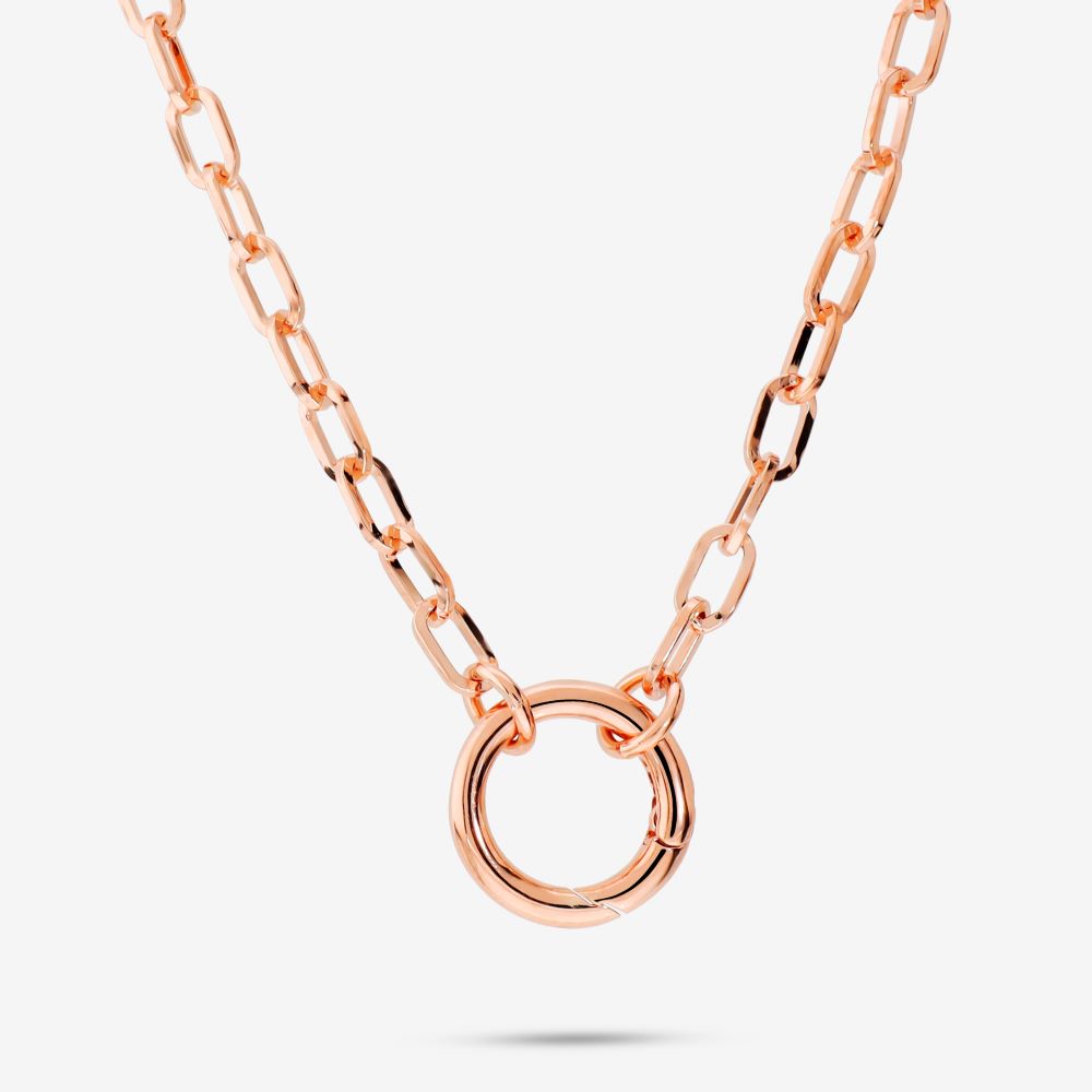 Italian Handmade Status Link Necklace With Circle Enhancer