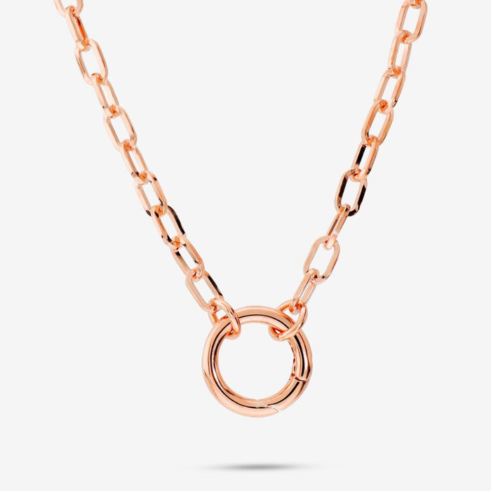 Italian Handmade Status Link Necklace With Circle Enhancer