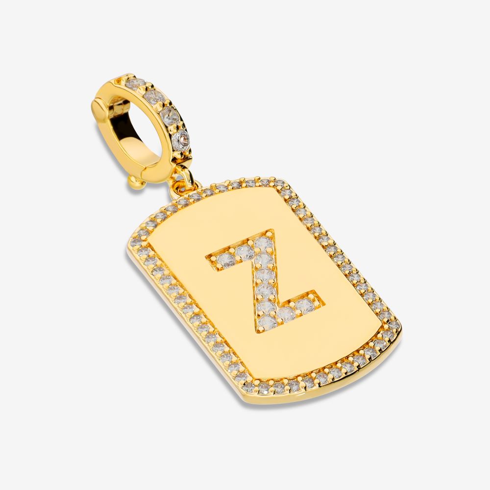 Italian Look of Diamonds Tag Style Initial Enhancer, Yellow