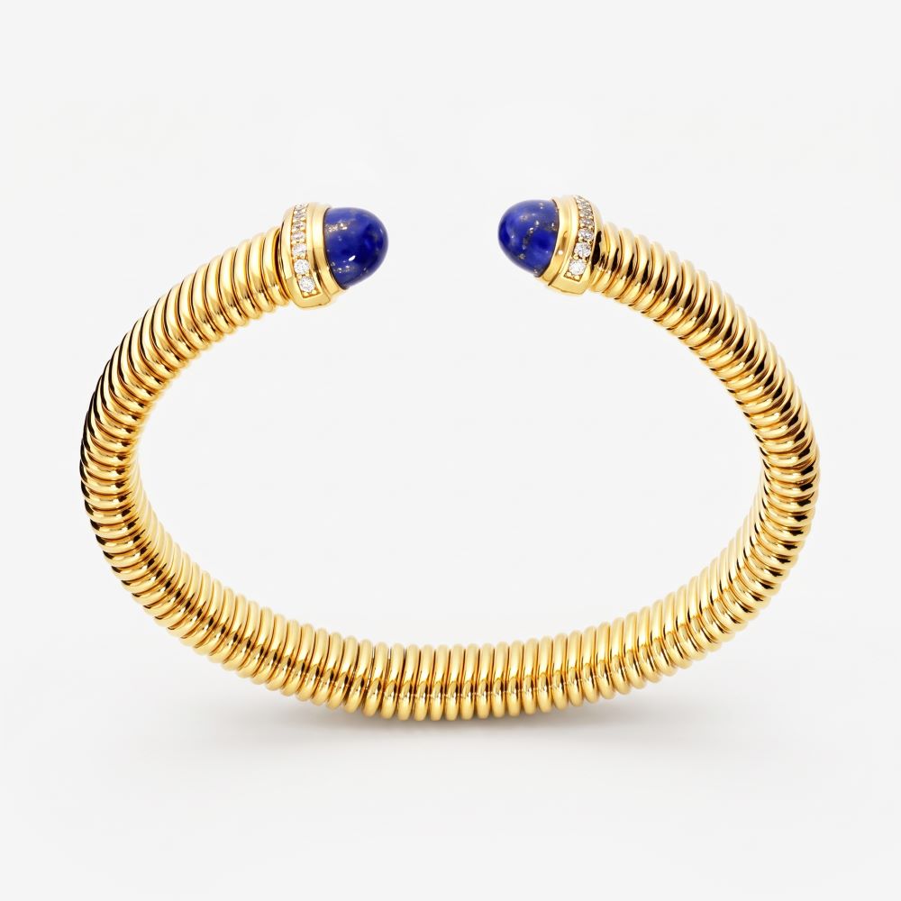 Tubogas Cuff Bangle With Stone & Cz