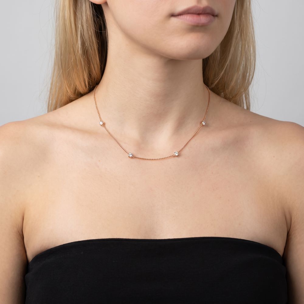 Italian 4 Stone Bead Necklace