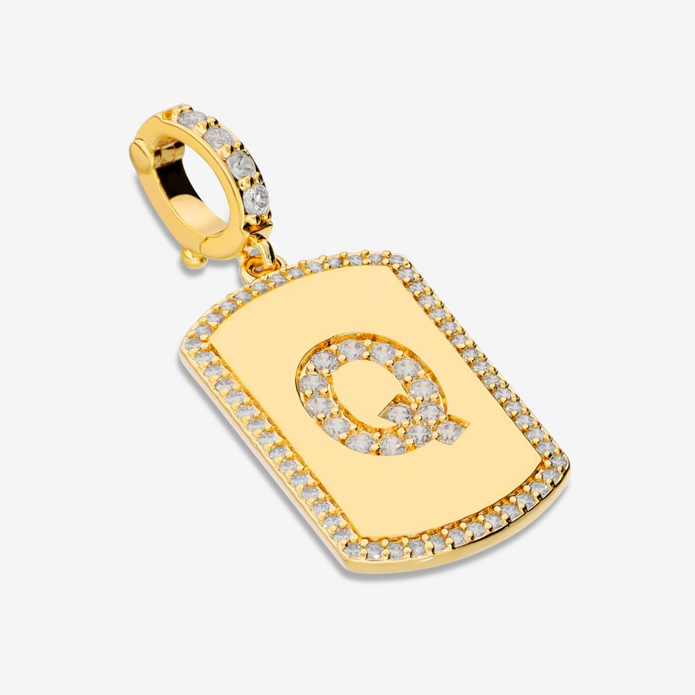 Italian Look of Diamonds Tag Style Initial Enhancer, Yellow