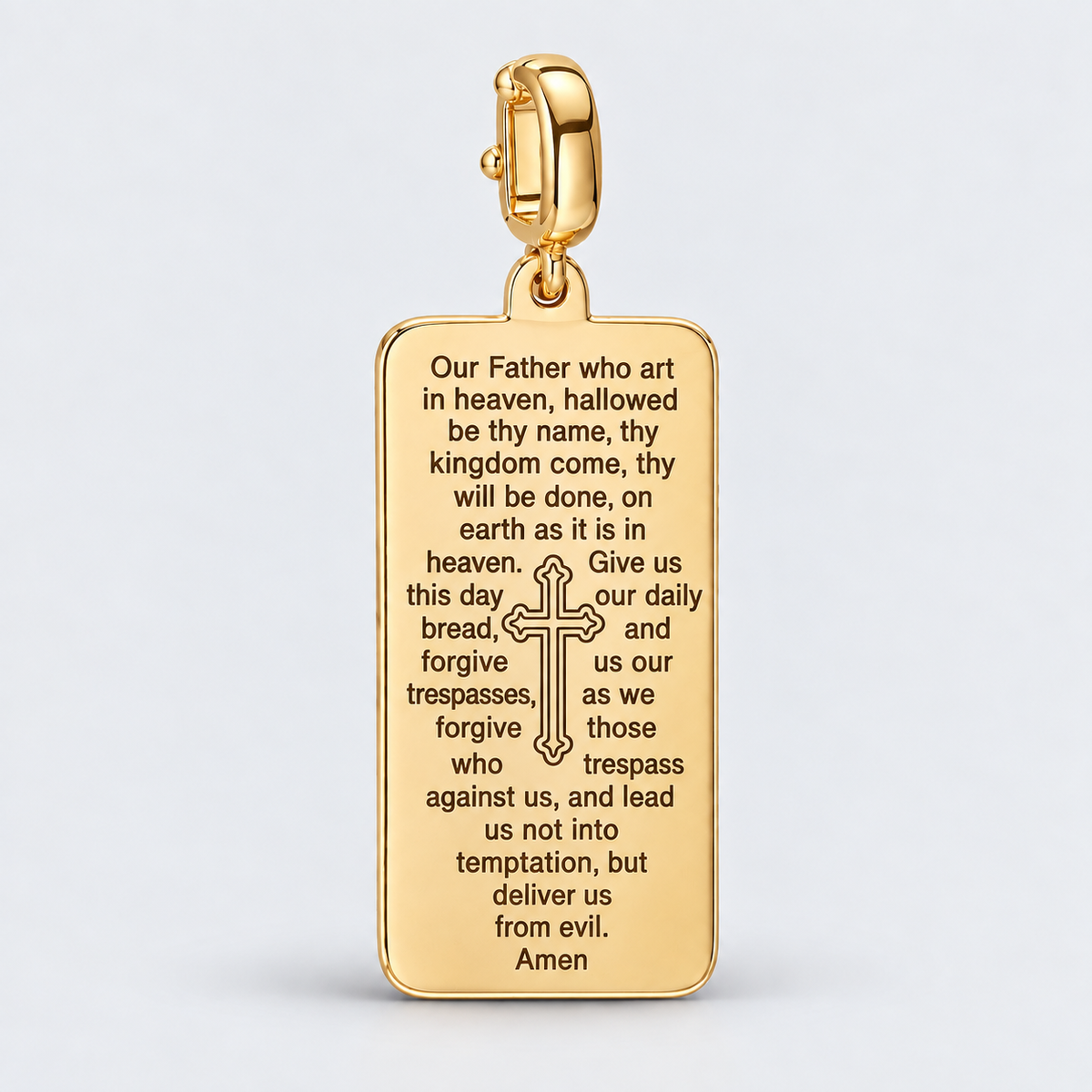 Italian Tag Style Prayer Engraved Enhancer