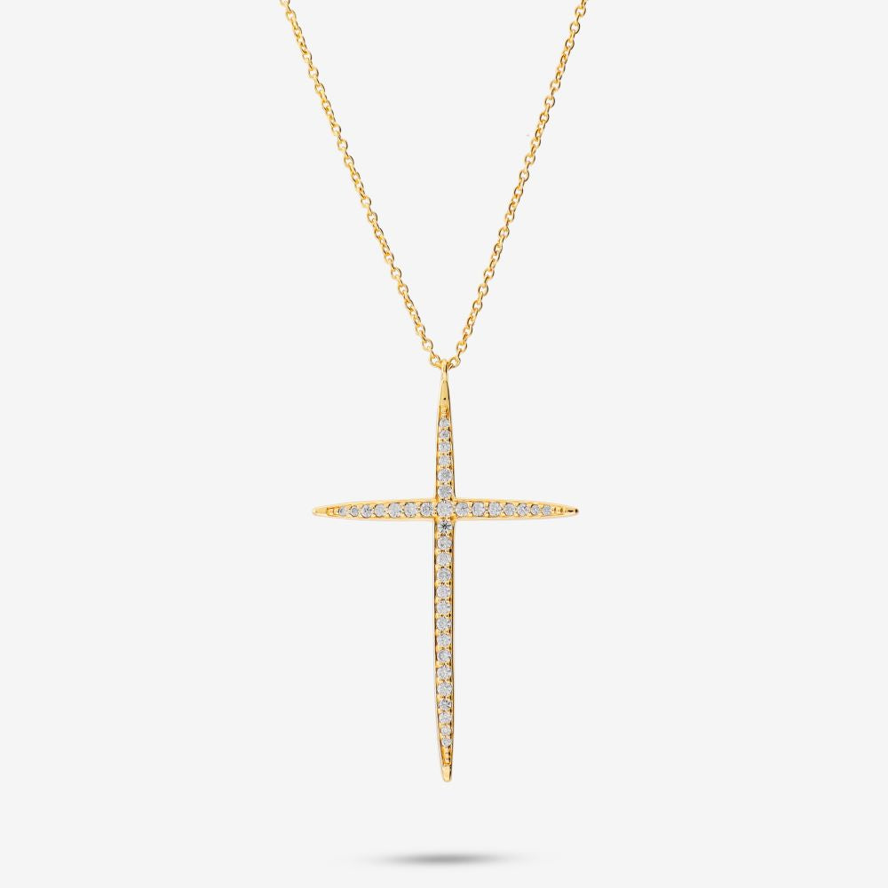 Italian Sleek Modern Cross Necklace