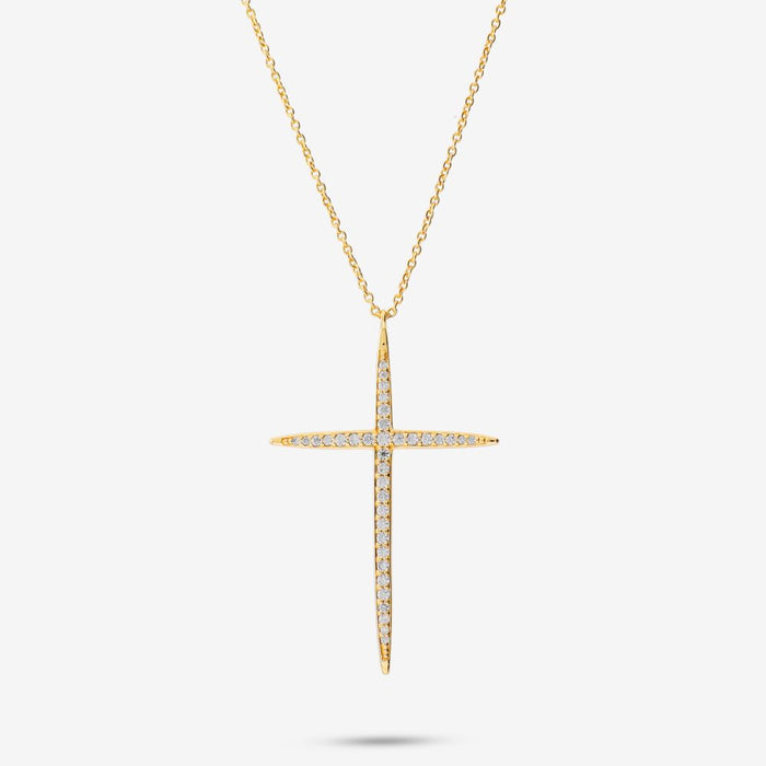 Italian Sleek Modern Cross Necklace