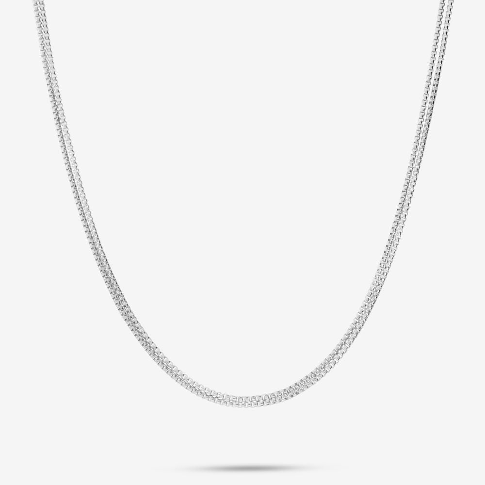 Italian Double Strand Diamond Cut Box Link Chain