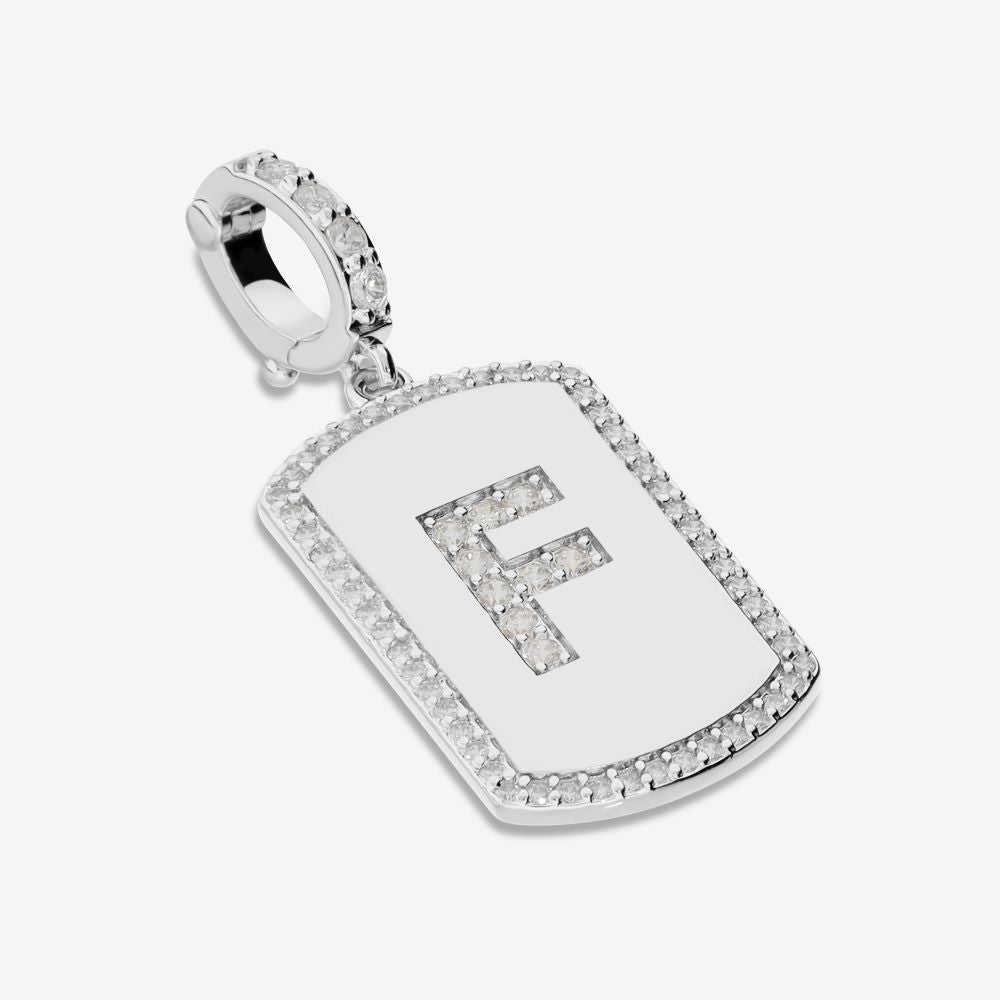 Italian Look of Diamonds Tag Style Initial Enhancer, White