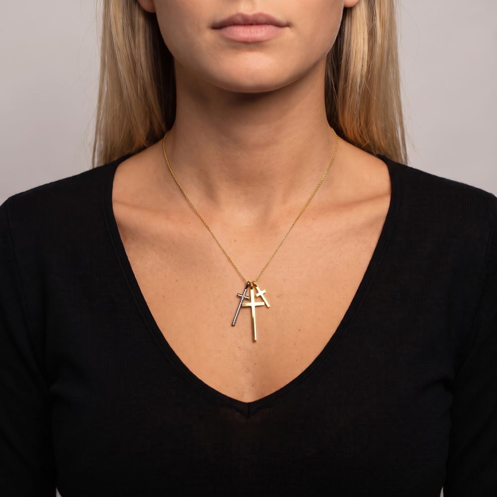 Italian New Triple Cross Necklace