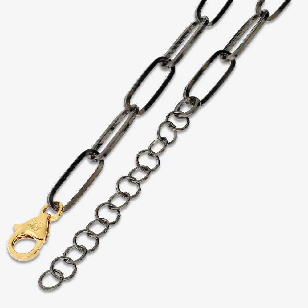 Italian Two Tone Paperclip Link Necklace