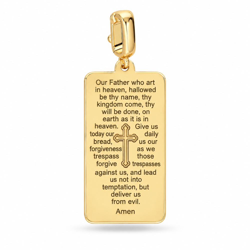 Italian Tag Style Prayer Engraved Enhancer