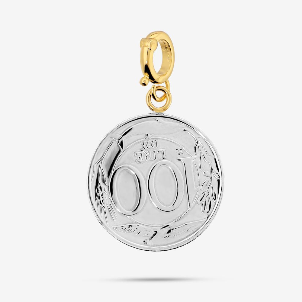 Italian Authentic 100 Lire Large Coin Pendant/Enhancer