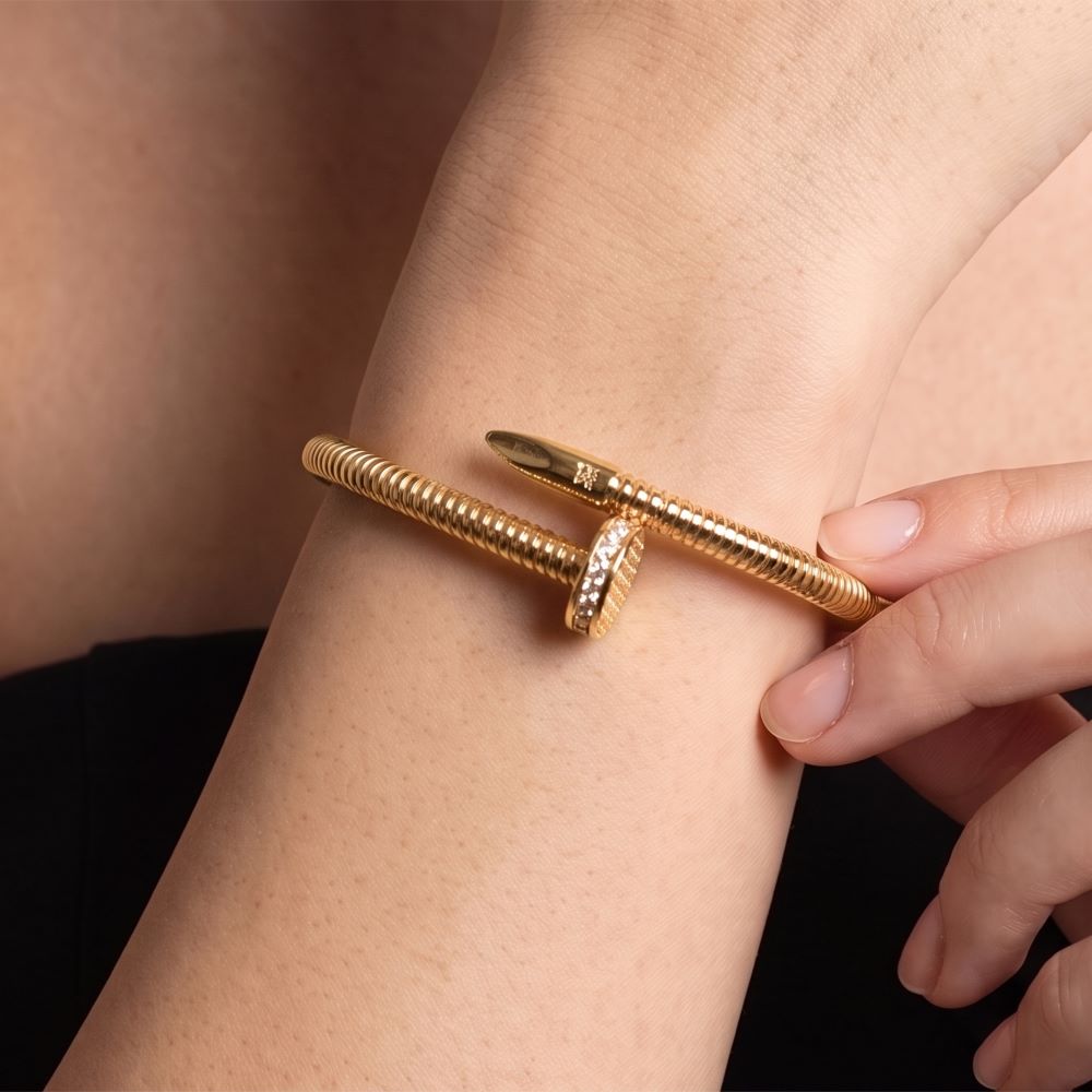 Italian Couture Inspired Tubogas Nail Head Bracelet