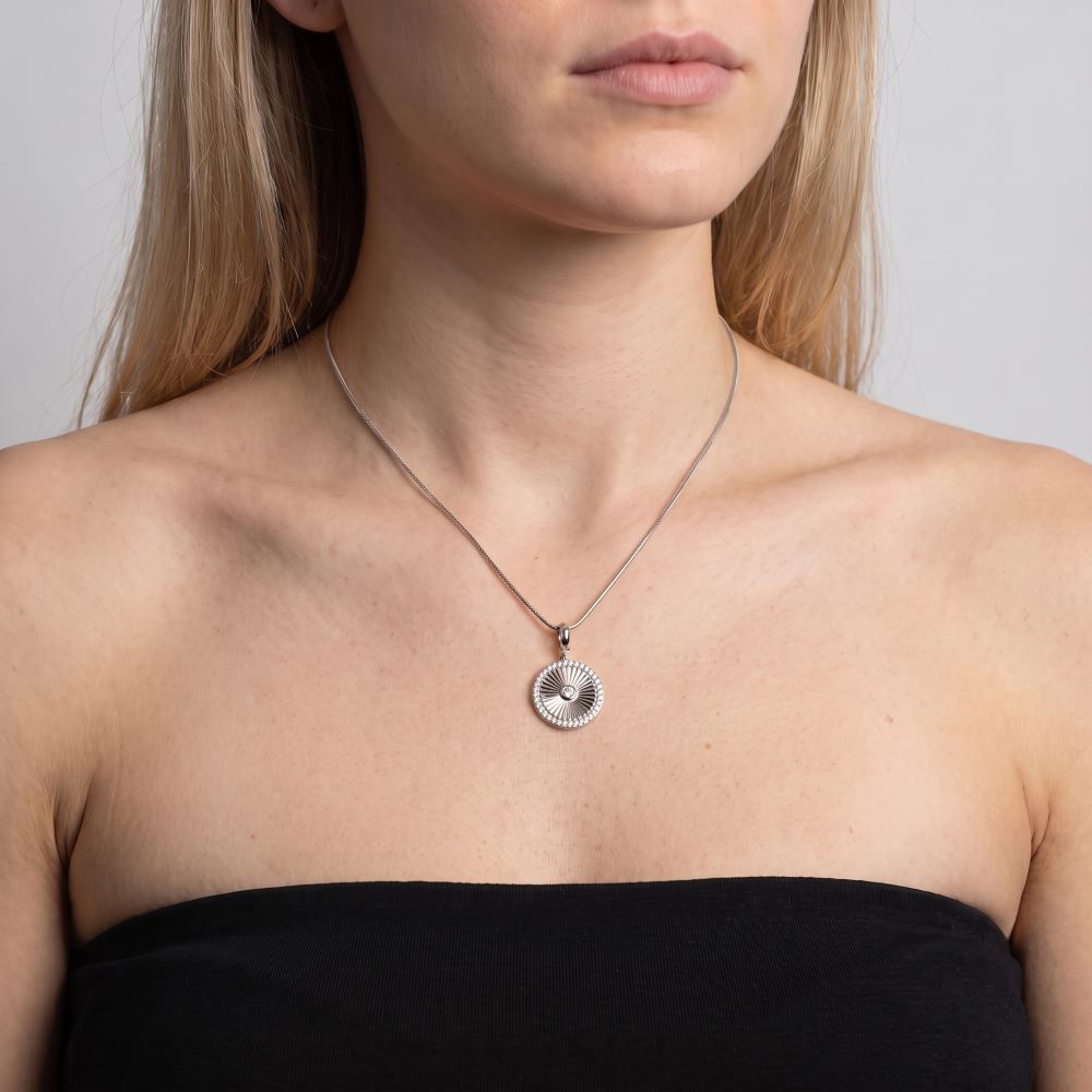 Italian Round Sunburst Enhancer with Stones