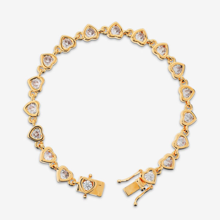 Italian Circling Hearts Tennis Bracelet