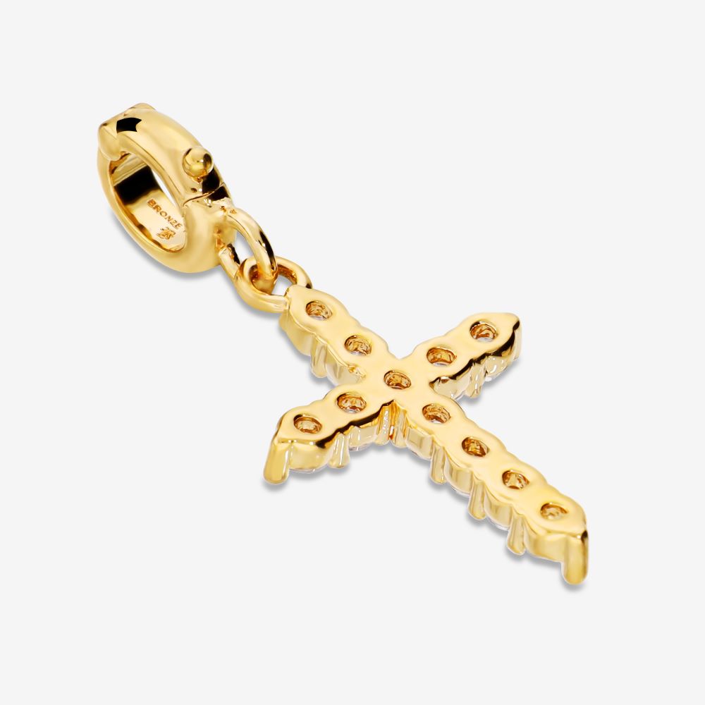 Italian Classic Stone Cross Pendant With Enhancer