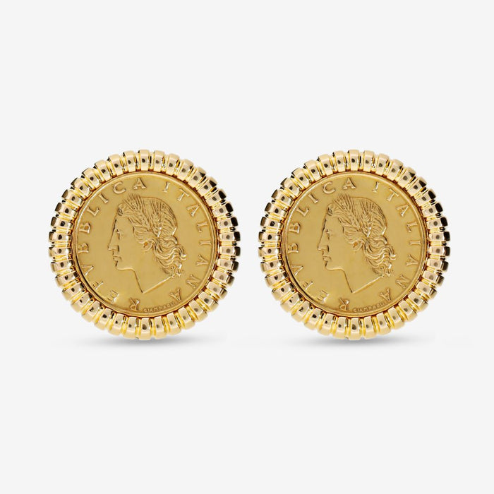 Italian Genuine Lire Framed Earrings