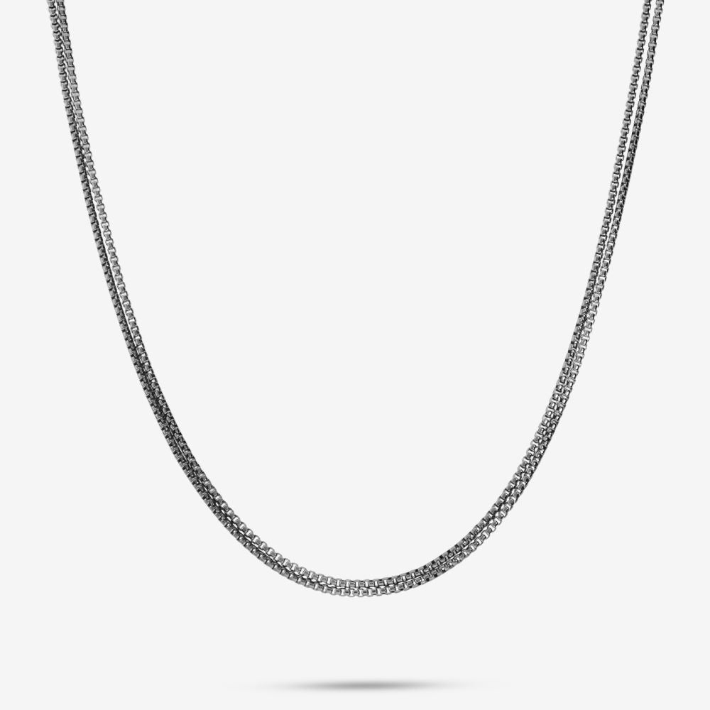 Italian Double Strand Diamond Cut Box Link Chain