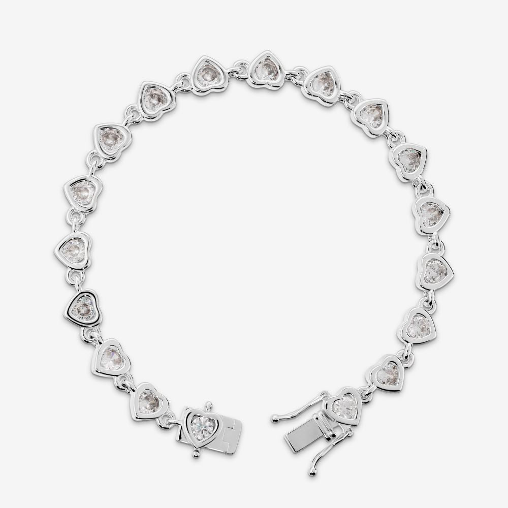 Italian Circling Hearts Tennis Bracelet