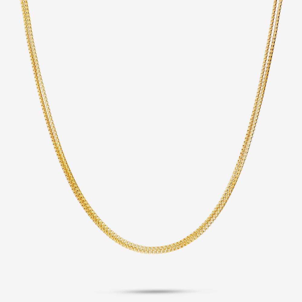 Italian Double Strand Diamond Cut Box Link Chain