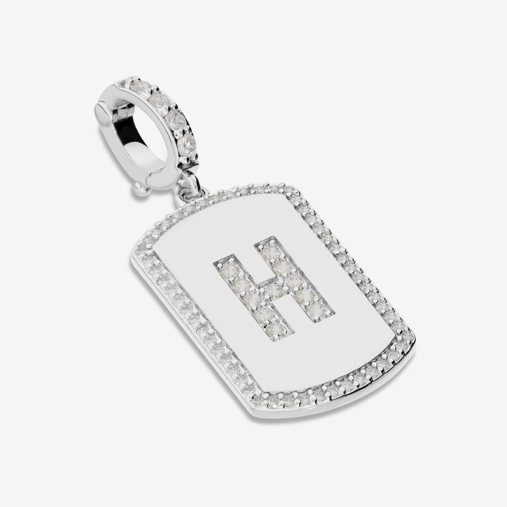 Italian Look of Diamonds Tag Style Initial Enhancer, White
