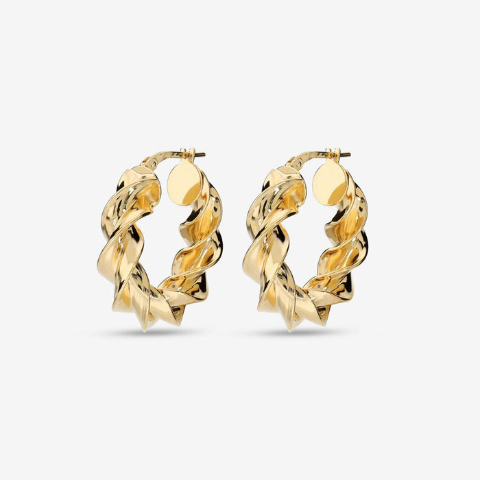 Italian Luxury Twist Hoop Earrings, 1"