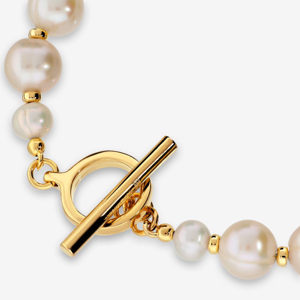 Italian Large Pearl Bracelet With T Bar
