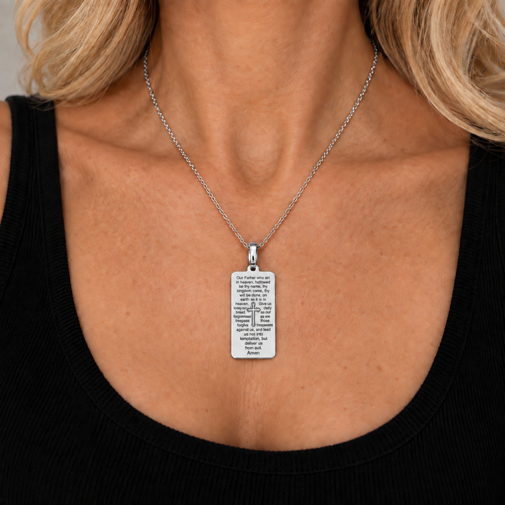 Italian Tag Style Prayer Engraved Enhancer