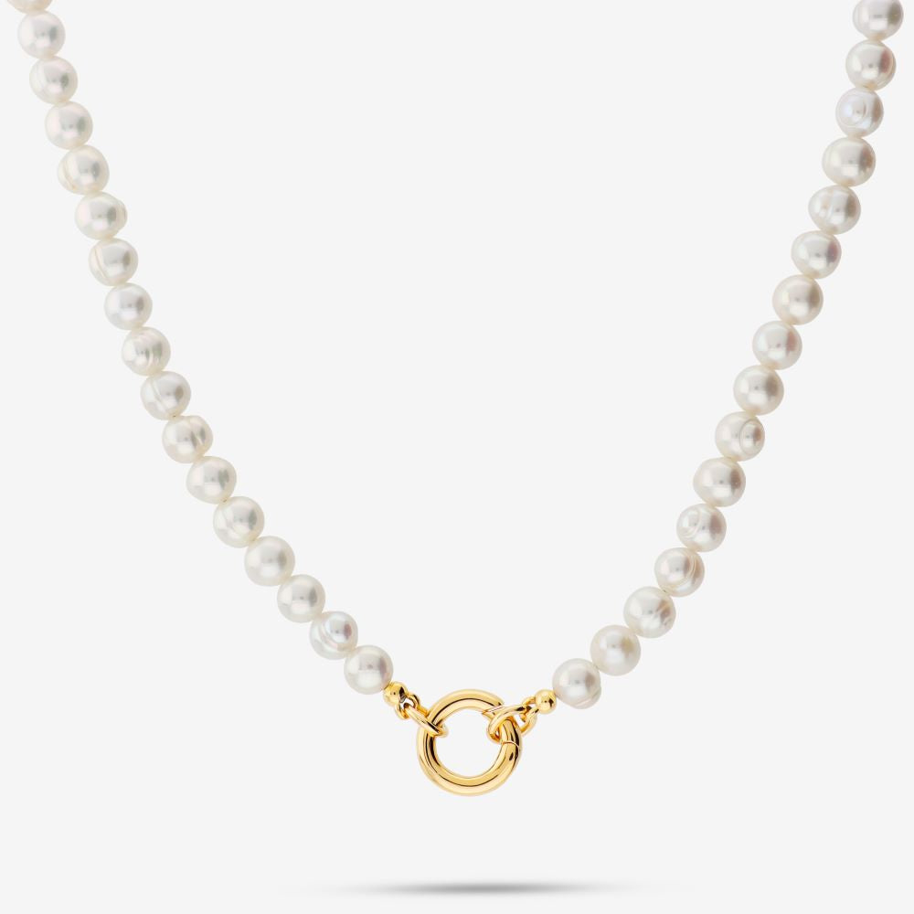 Italian Freshwater Pearl Necklace With Ring