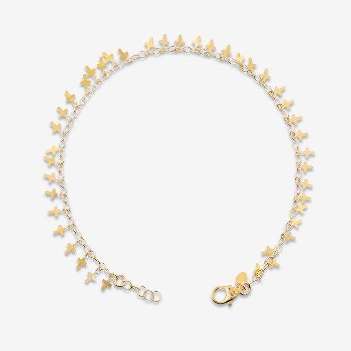 Italian Handmade Petite Cross Anklet, 3 Lengths