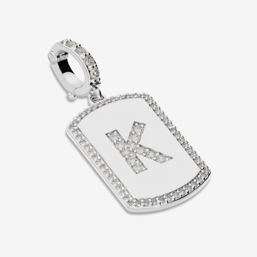 Italian Look of Diamonds Tag Style Initial Enhancer, White