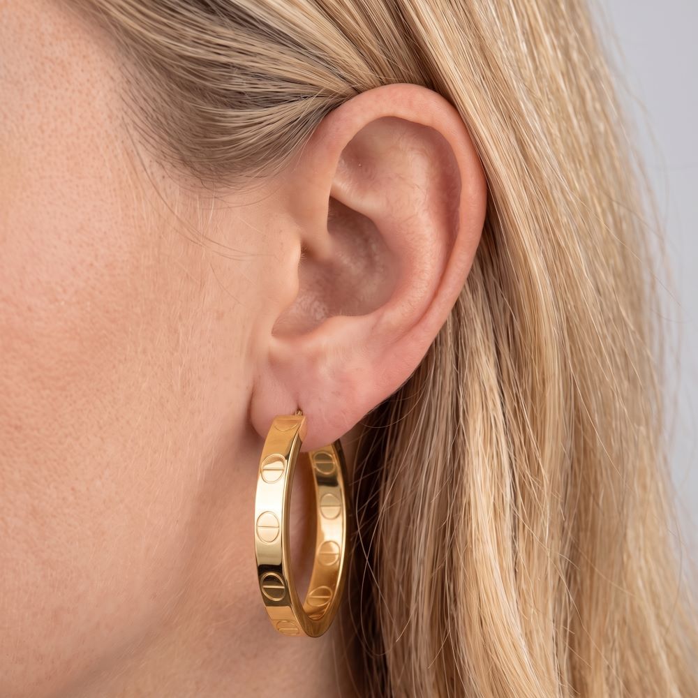 Italian Couture Inspired Oval Hoop Earrings