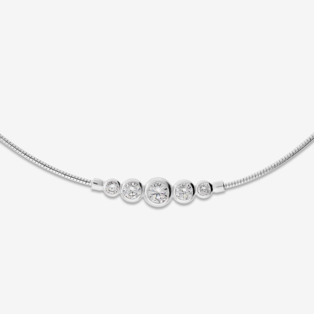 Italian Hand Diamond Cut Bead Front Necklace