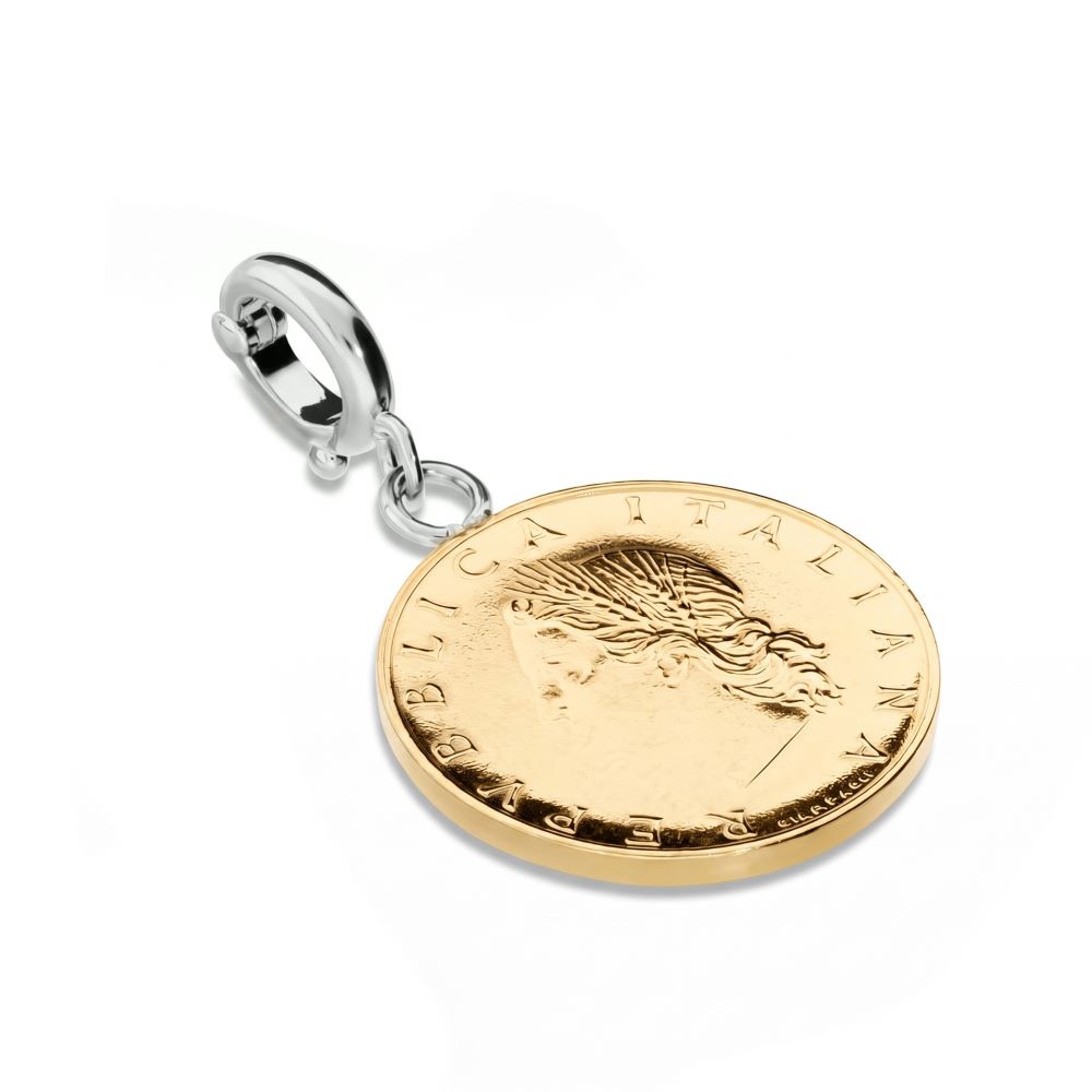 Italian Authentic 20 Lire Coin Pendant/Enhancer