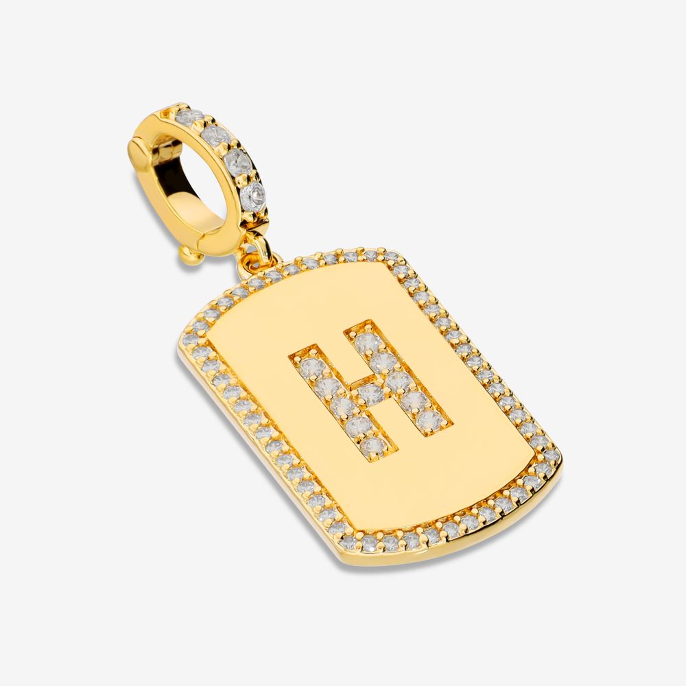 Italian Look of Diamonds Tag Style Initial Enhancer, Yellow