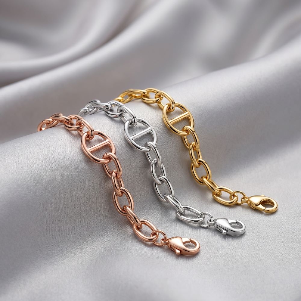 Italian Touch Of Couture Marine And Oval Link Bracelet