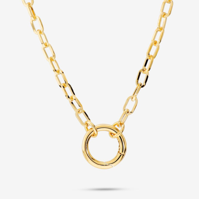 Italian Handmade Status Link Necklace With Circle Enhancer