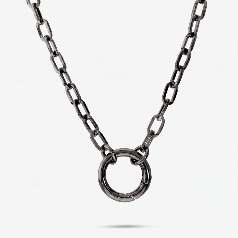 Italian Handmade Status Link Necklace With Circle Enhancer