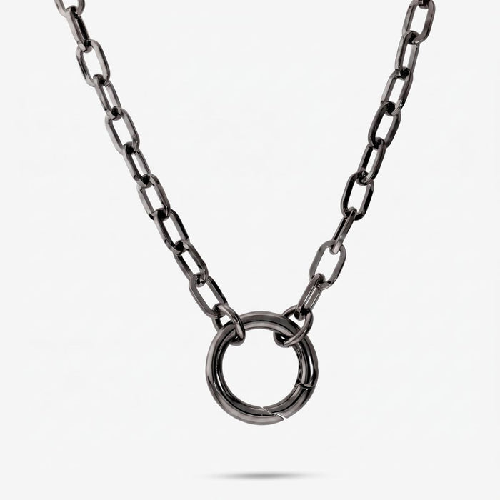 Italian Handmade Status Link Necklace With Circle Enhancer