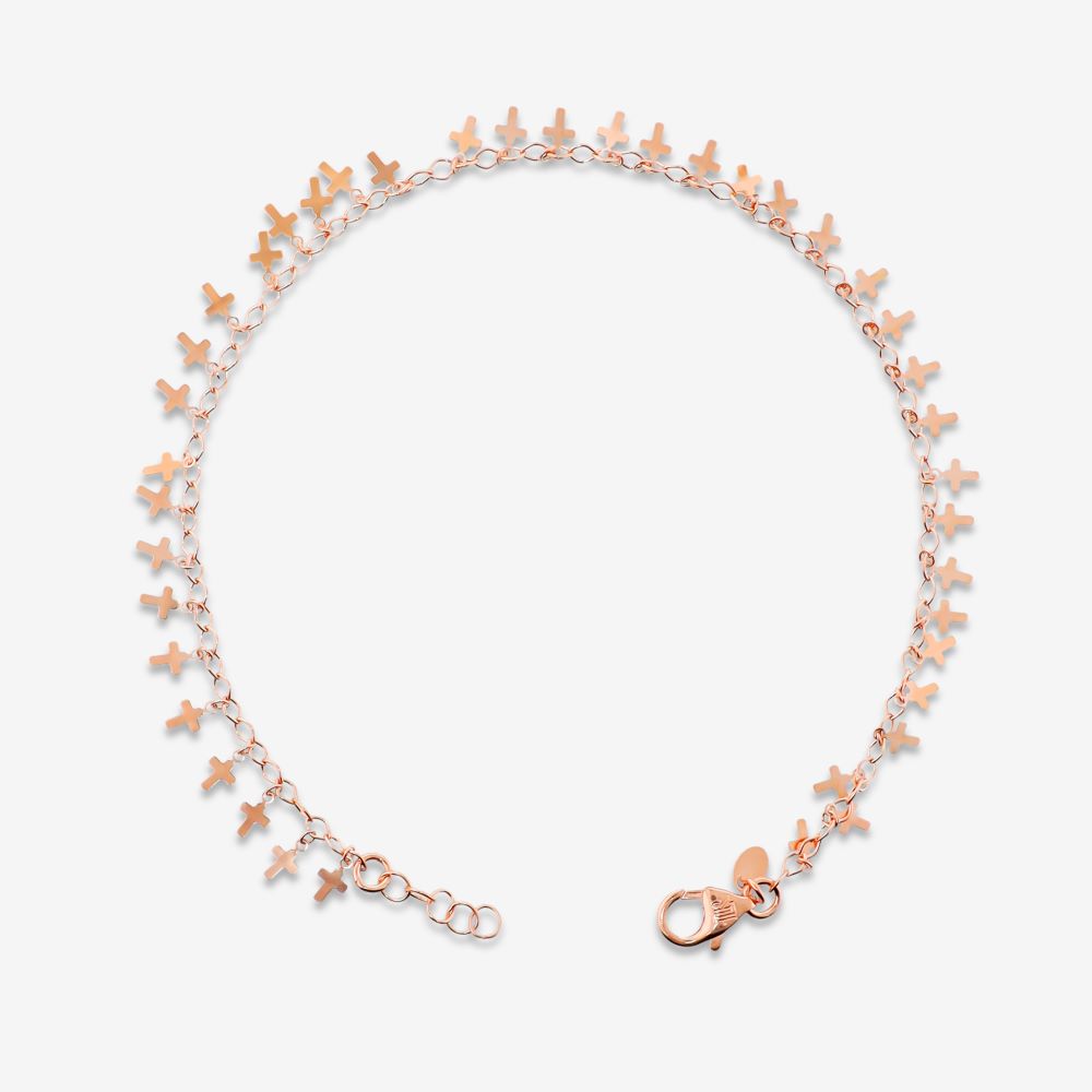 Italian Handmade Petite Cross Anklet, 3 Lengths