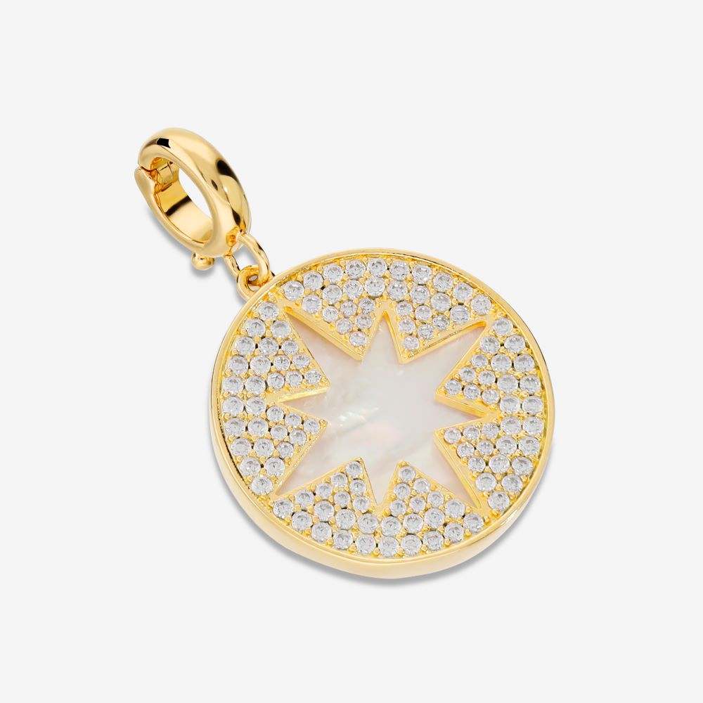Italian North Star Mother of Pearl and Pave Enhancer