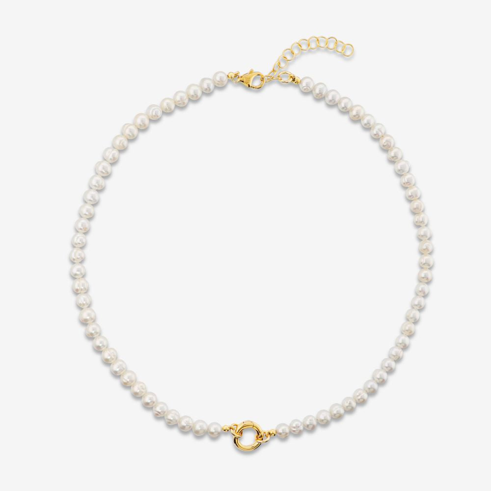 Italian Freshwater Pearl Necklace With Ring