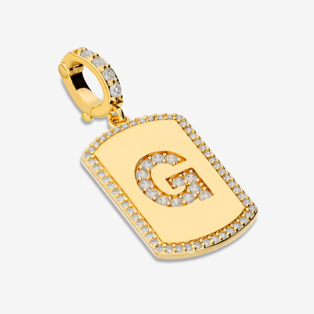 Italian Look of Diamonds Tag Style Initial Enhancer, Yellow