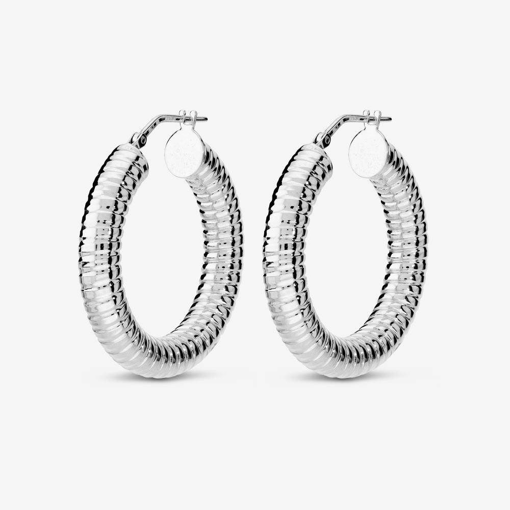 Italian Tubogas Finish Hoop Earrings
