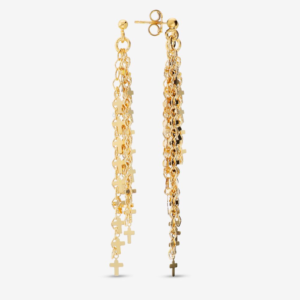 Italian Handmade Triple Strand Petite Crosses Earrings