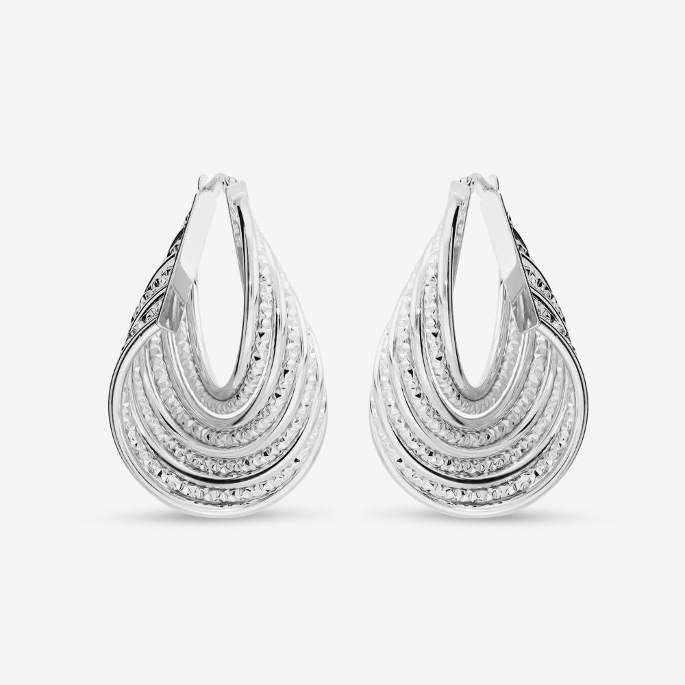 Italian Handmade 9 Layer Twist Hoop Earrings