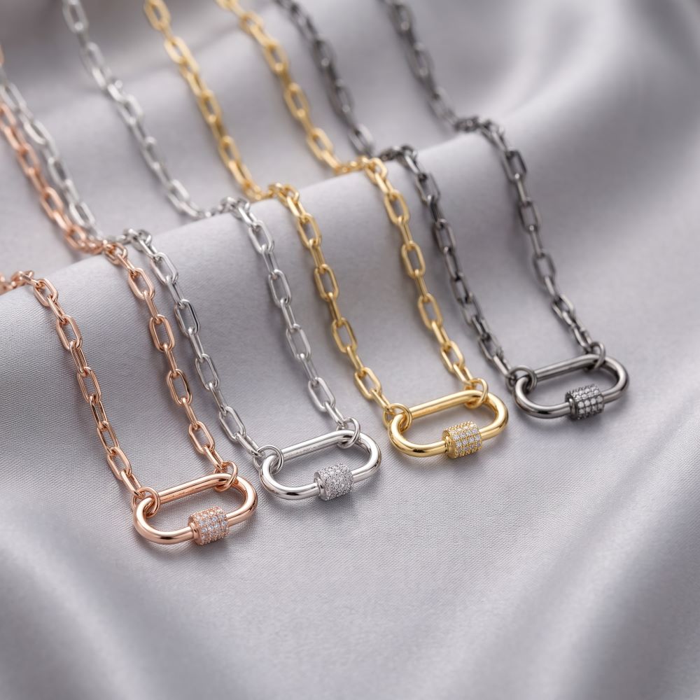 Italian Couture Inspired Carabiner Necklace